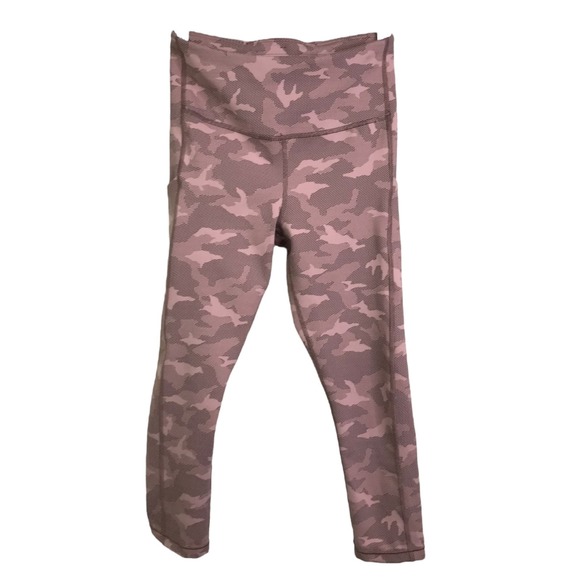 Athleta Women's Leggings Ultimate Stash Pocket Texture Camo Capri Pants Pullon S - Picture 1 of 12
